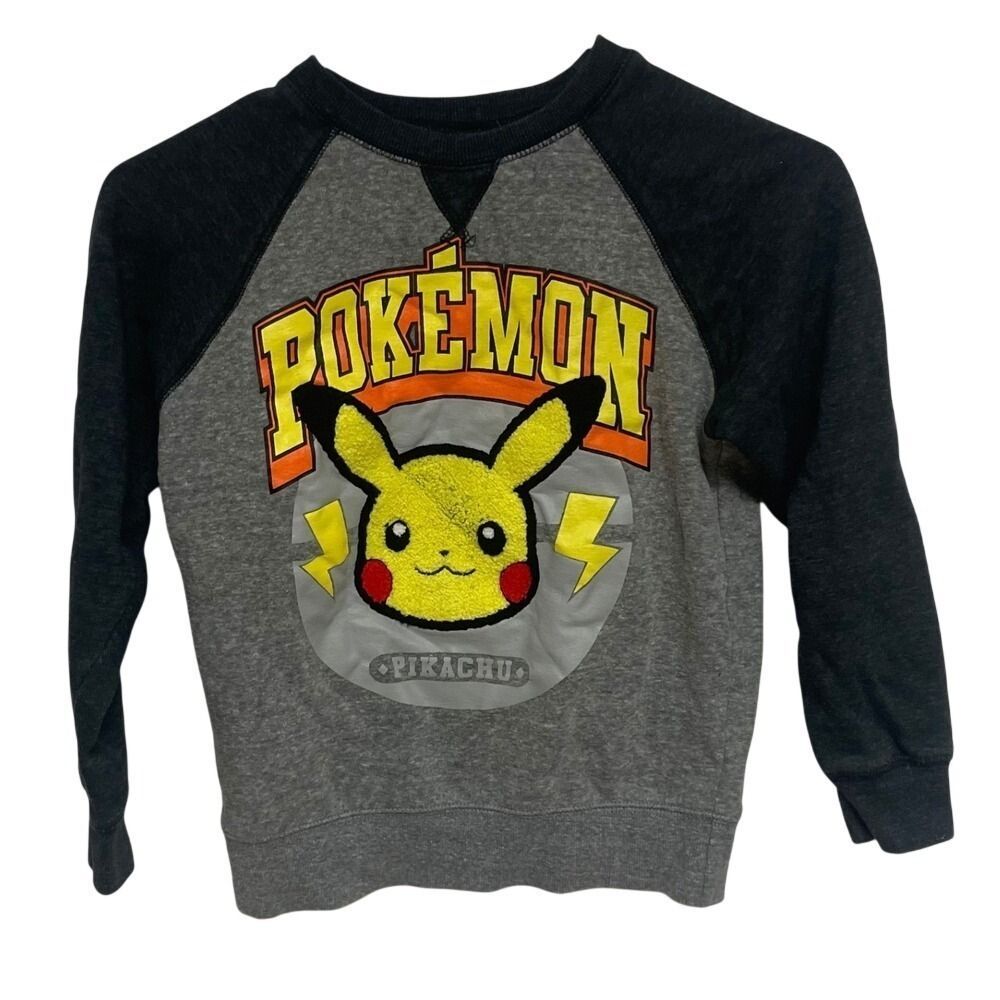 Pokemon Pikachu Raglan Crewneck Sweatshirt Youth Kids Size S